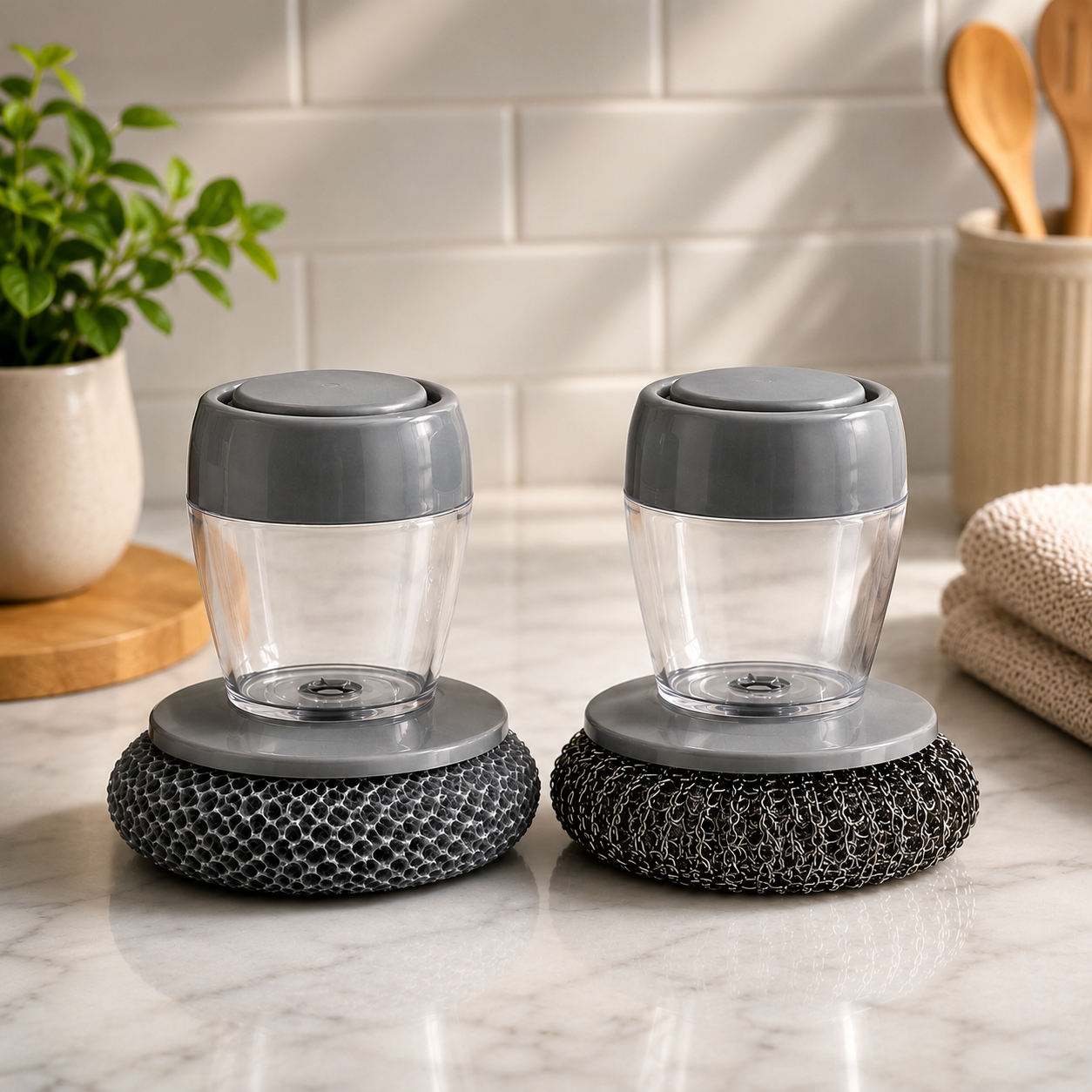 Kitchen Cleaning Soap Dispensing Brush