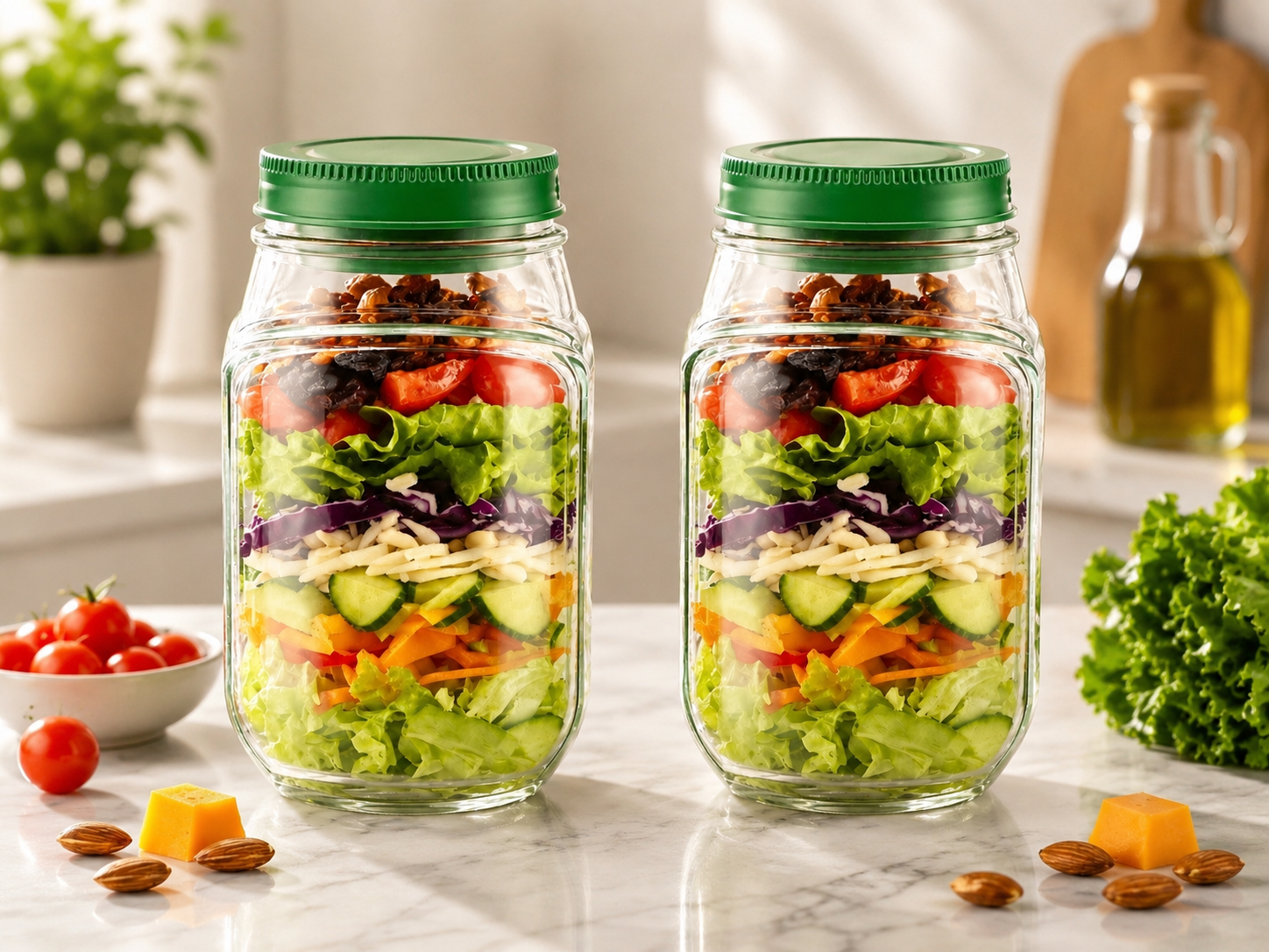 Salad Container With Side Opening