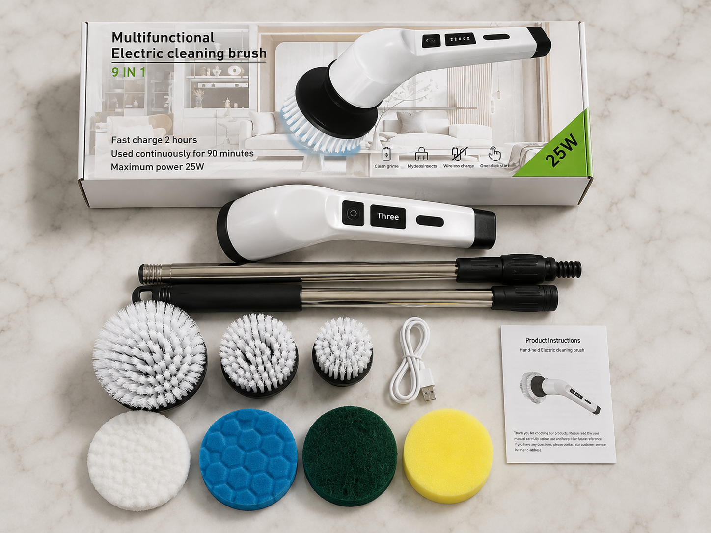 Multi-functional Cordless Electric Cleaning Brush