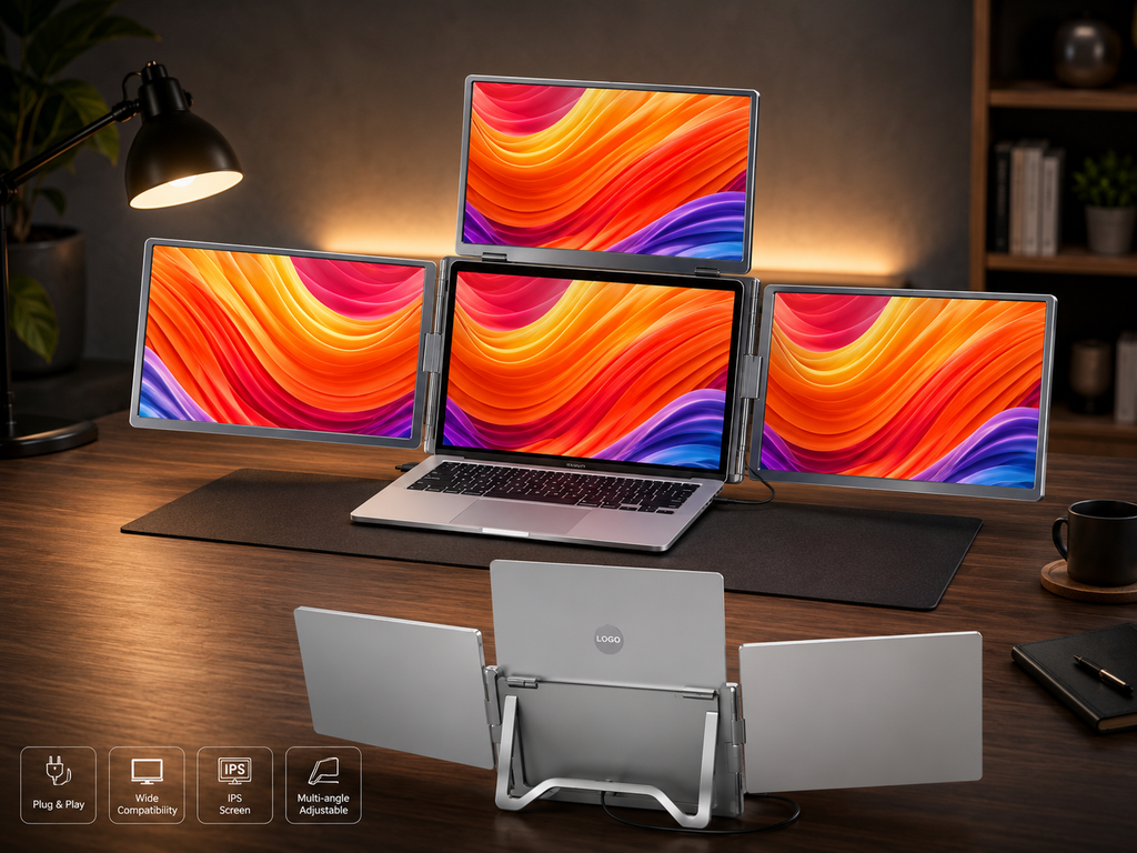 Laptop Portable Triple-screen Display Monitor