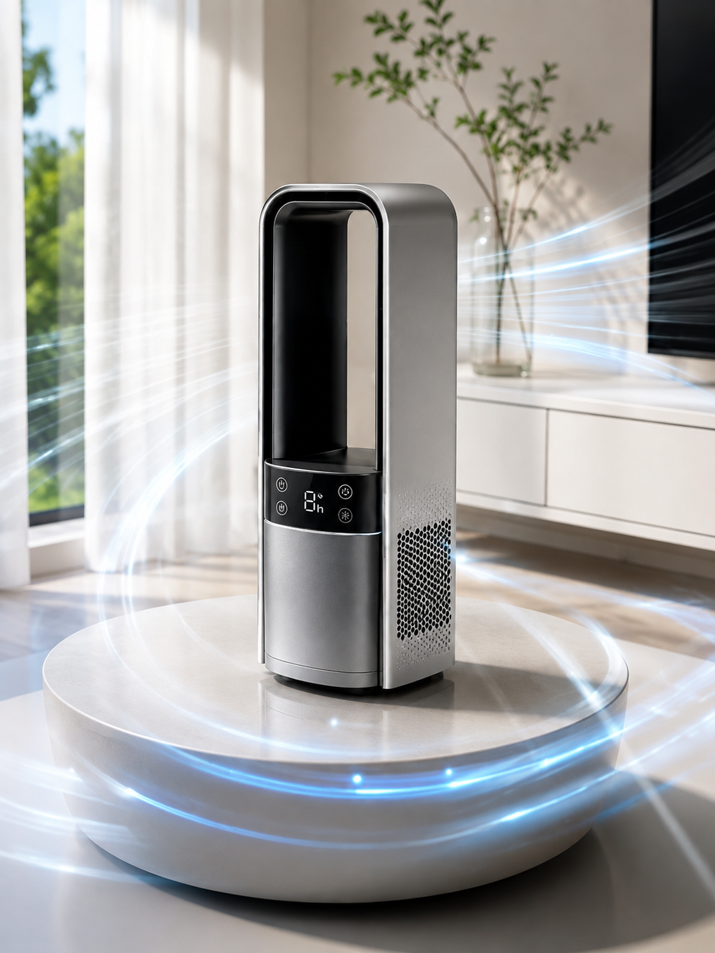 Intelligent Bladeless Twin-turbo Ice-sensing Fan