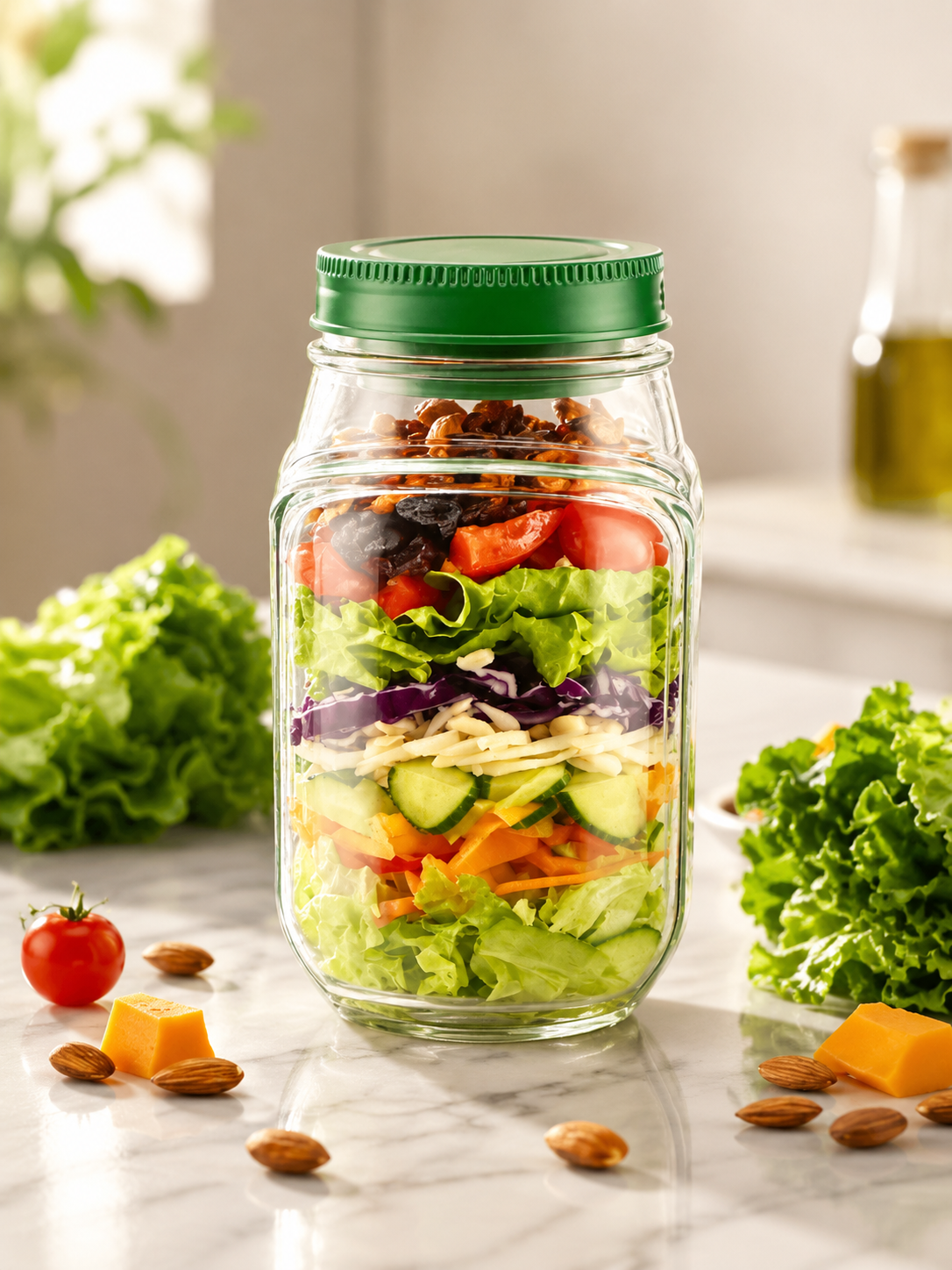 Salad Container With Side Opening