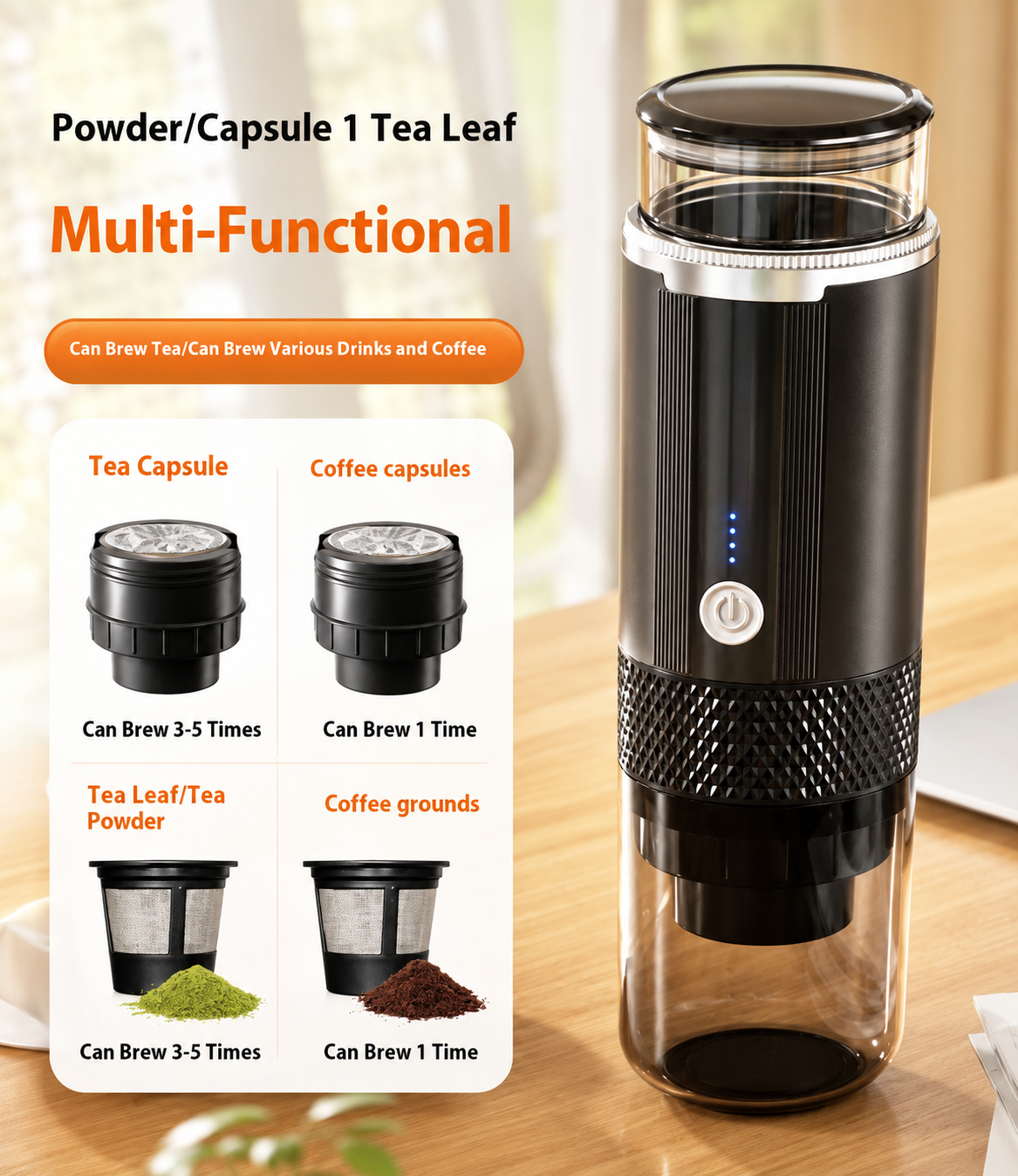 Rechargeable Portable Travel And Household Electric Coffee Machine