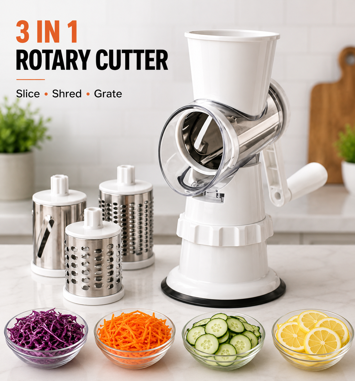 3 In 1 Manual Vegetable Kitchen Grater