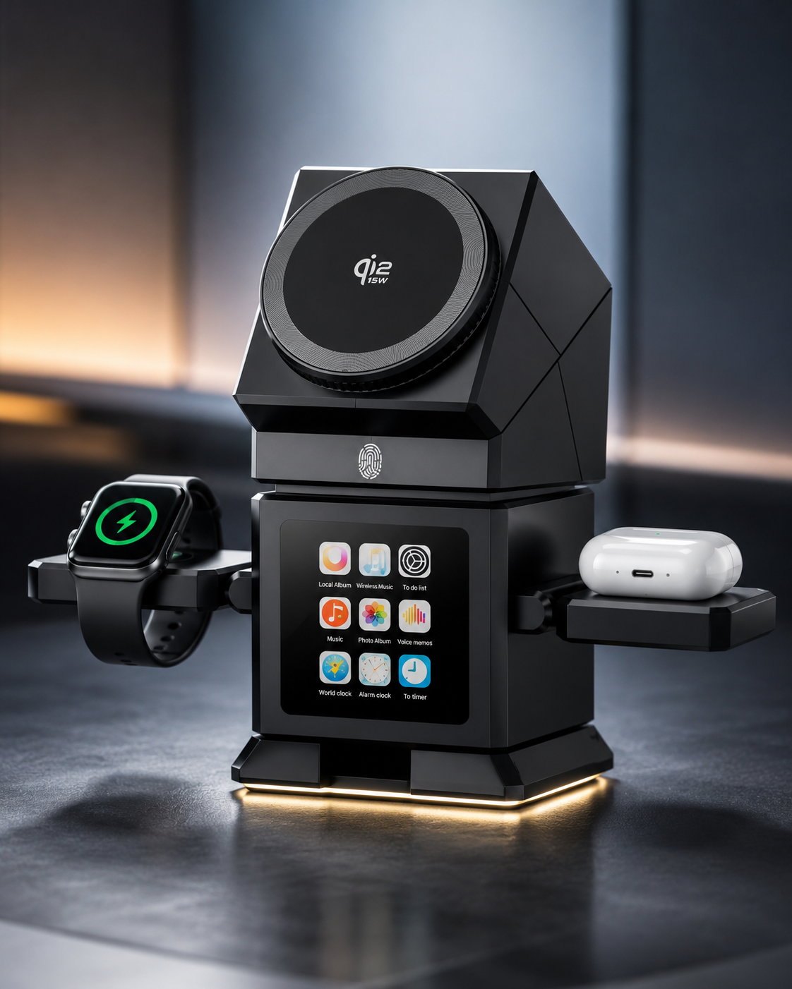 3 In 1 Magnetic Wireless Phone Charger With Bluetooth Speaker