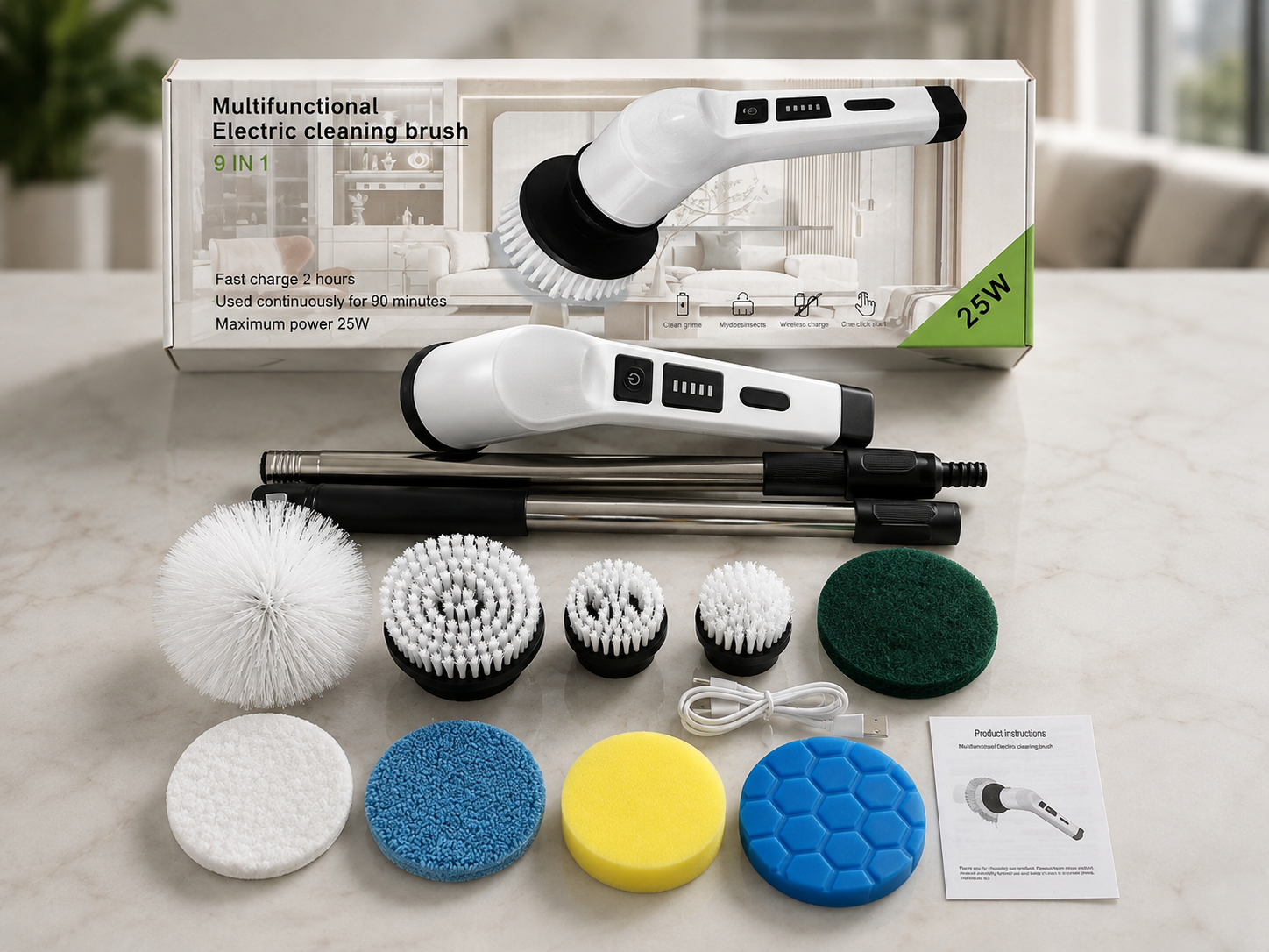 Multi-functional Cordless Electric Cleaning Brush