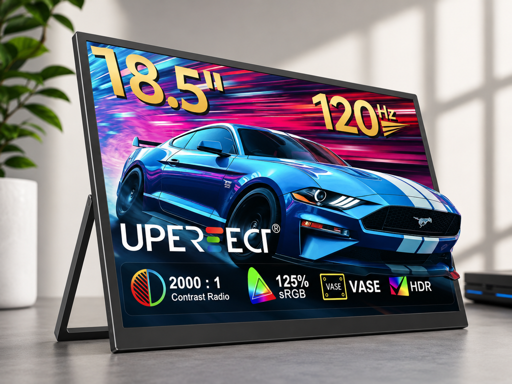 Portable 18.5 Inch, 1080P FHD, HDR Gaming & General Use Monitor